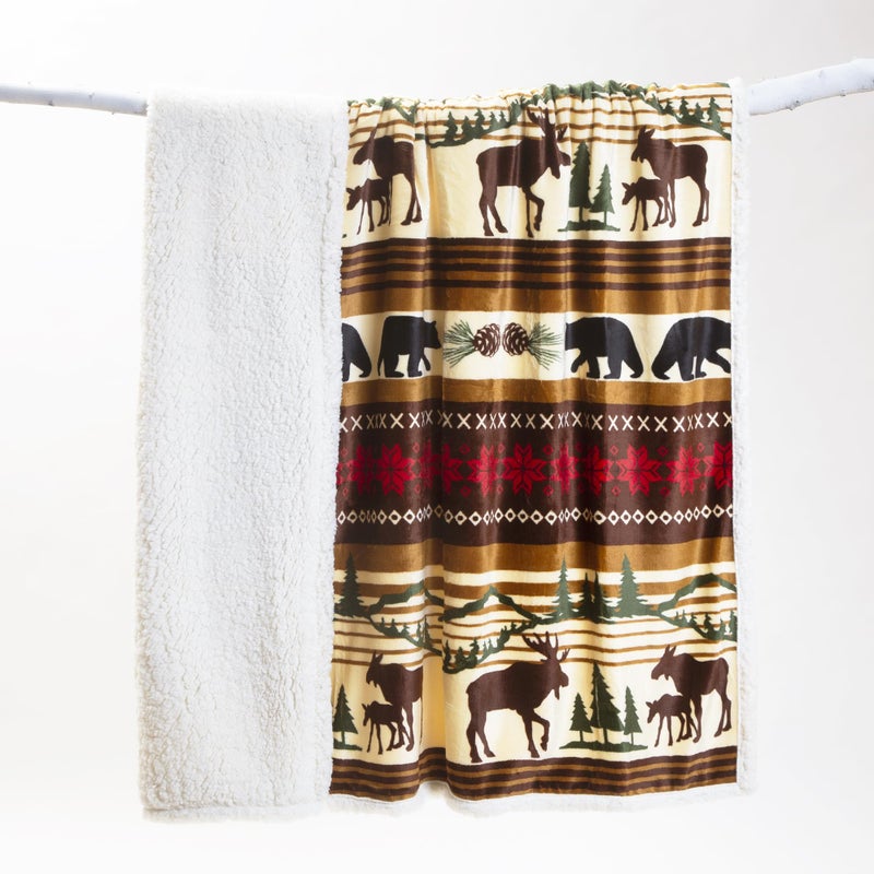 CARSTENS, INC. Ultra Premium Super Soft Plush Sherpa Fleece Oversized Throw Blanket 54" x 68", Hinterland - Image 3